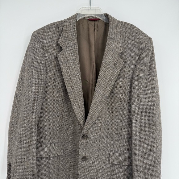 Hart Schaffner Marx Size 44L Wool Blazer Sport Coat Suit Jacket black 2 button - Picture 12 of 13